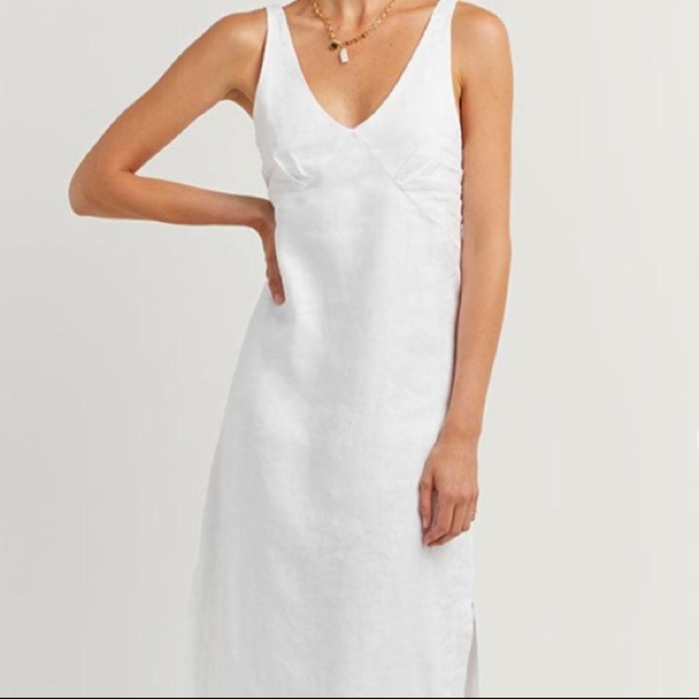 DISSH Tully White Linen Midi Dress